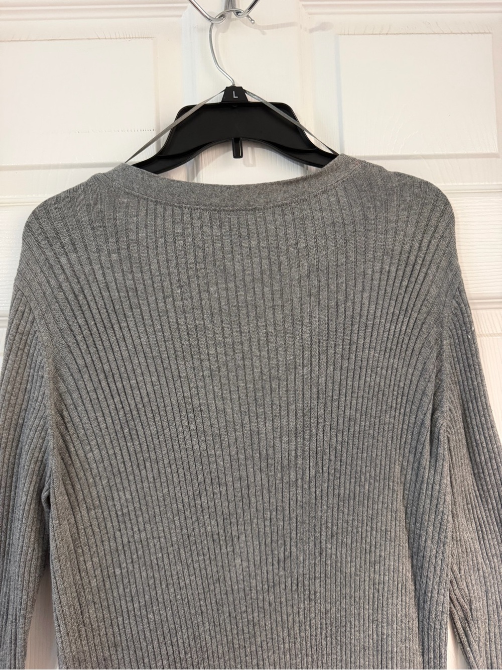 STYLUS Grey Ribbed Longline Button-Front Cardigan - Picture 6 of 9